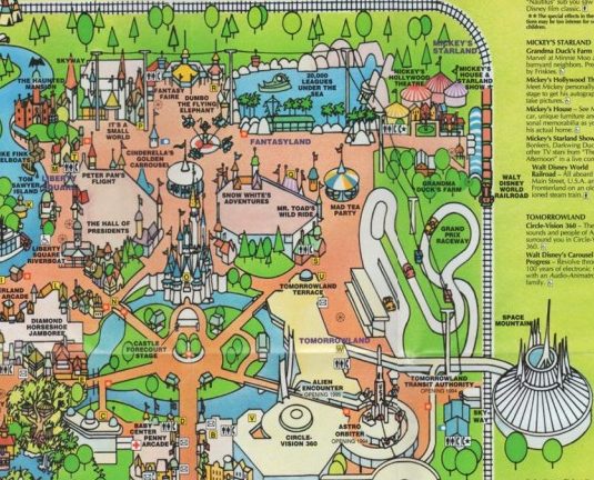 Magic Kingdom Map 1993