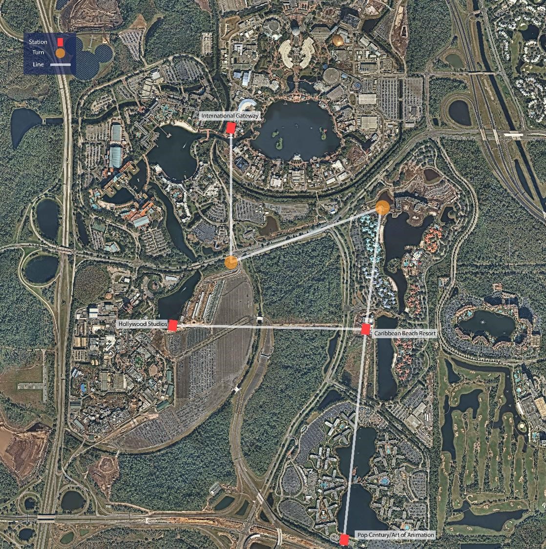 Skyliner Map Current Walt Disney World