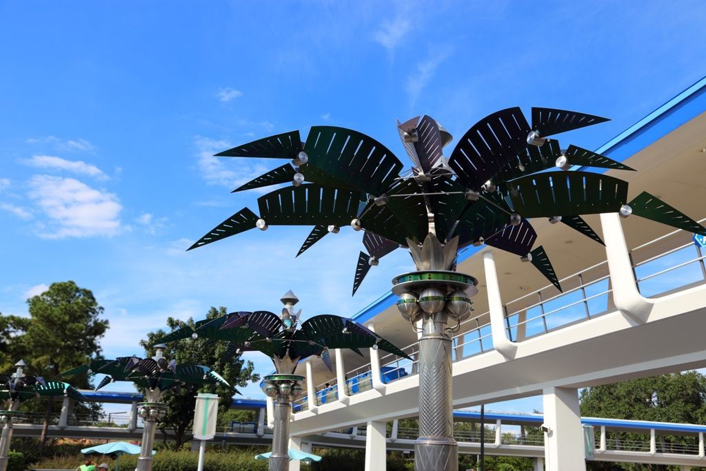 Metallic Palm Tree in Tomorrowland at Magic Kingdom