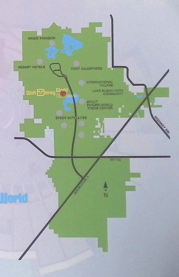 Map of Walt Disney World with plan for EPCOT satellites